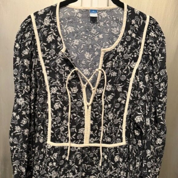 Retro Boho Antique Floral Mini Swing Dress with Puff / Balloon Sleeves - NWT - Picture 8 of 16